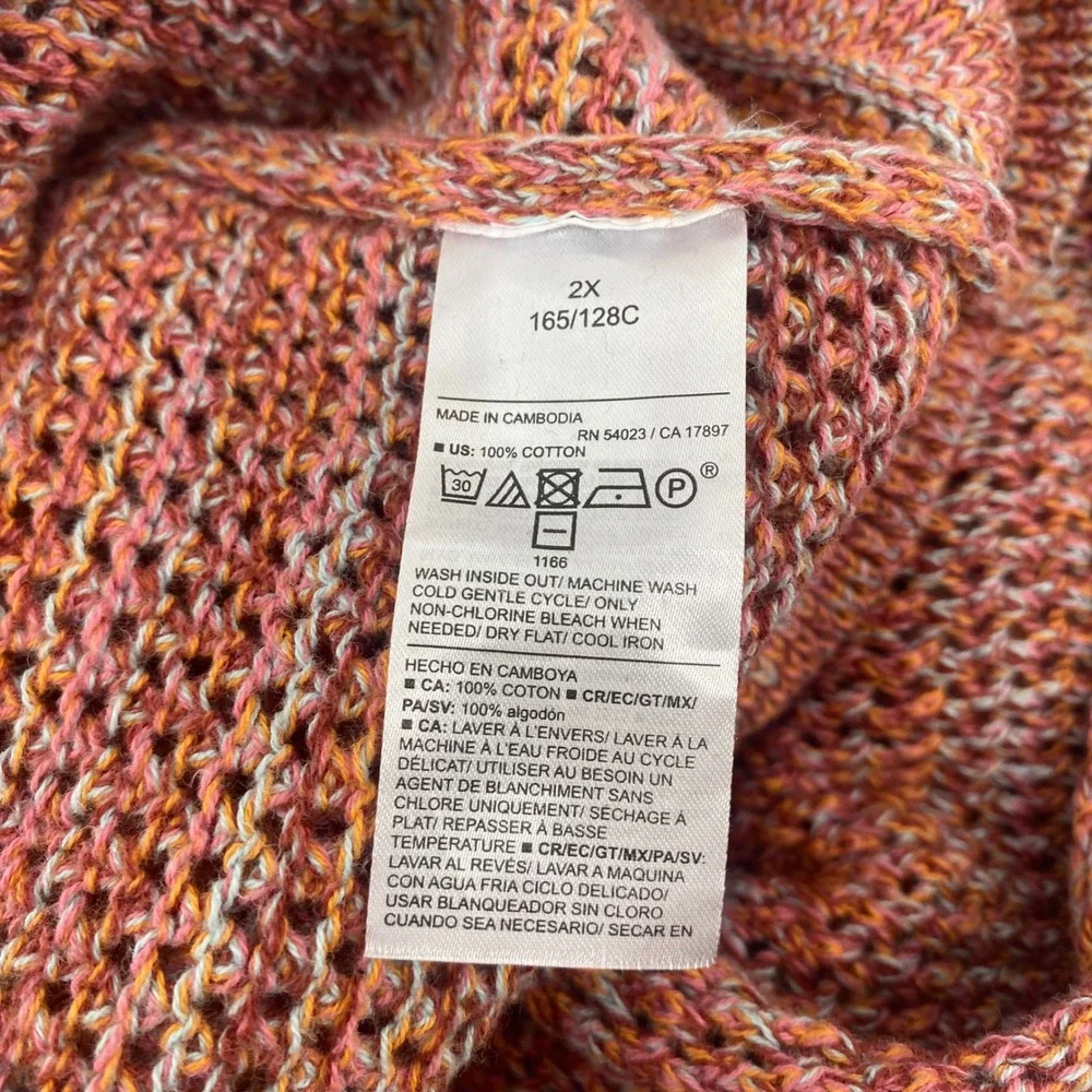 Old Navy Sweater Womens 2X Warm Multi Space Dye Cotton Modern Boatneck